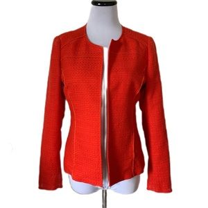 Chico’s SZ 4 Orange Open Front Blazer